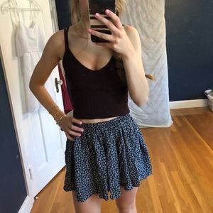 Brandy Melville navy and white flower print skirt